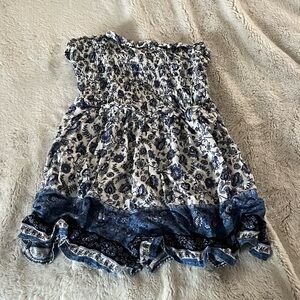 Women's Strapless Floral Babydoll Top